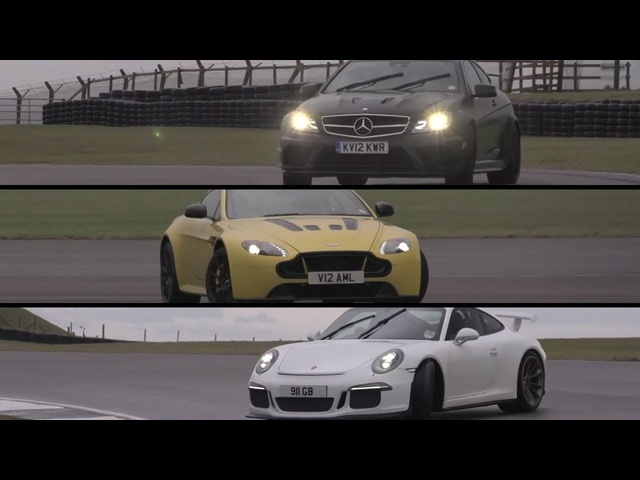 Porsche GT3, Aston Martin V12 Vantage S, Mercedes C63 AMG Black Series - /CHRIS HARRIS ON CARS