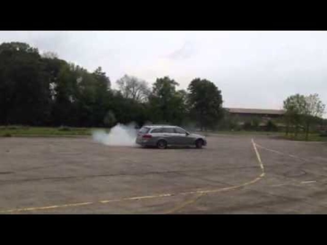 Doing a burnout/donut with a 2014 Mercedes Benz E63 Amg S Model
