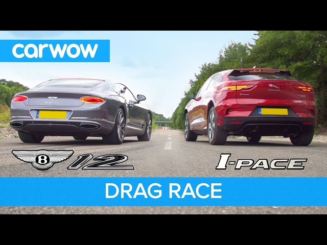 Bentley Continental GT vs Jaguar I-Pace - DRAG RACE, ROLLING RACE & BRAKE TEST