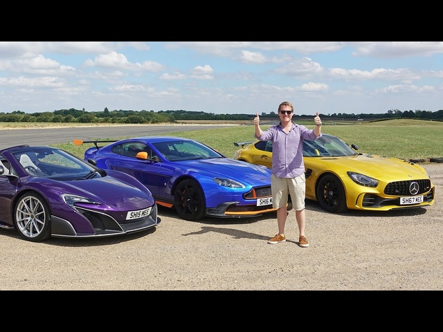 DRAG RACE: McLaren 675LT vs AMG GT R vs Aston Martin GT8