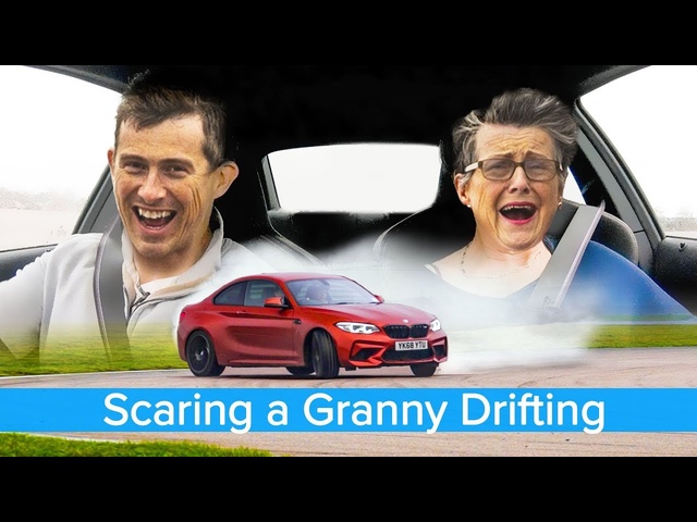 Hilarious - my 70 year old mom reacts to BMW M2 drifting... then tries to drift herself!