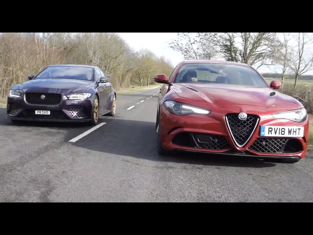 Alfa Romeo Giulia Quadrifoglio vs Jaguar XE SV Project 8 drive review