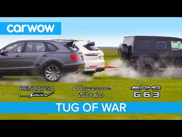 AMG G63 vs Bentley Bentayga Speed & Porsche Cayenne Turbo - TUG OF WAR!