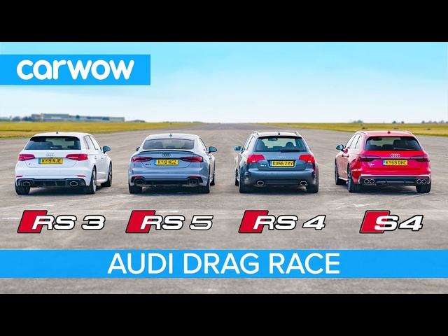 Audi RS5 vs RS3 vs S4 vs old RS4: Drag Race *Closer than you think*