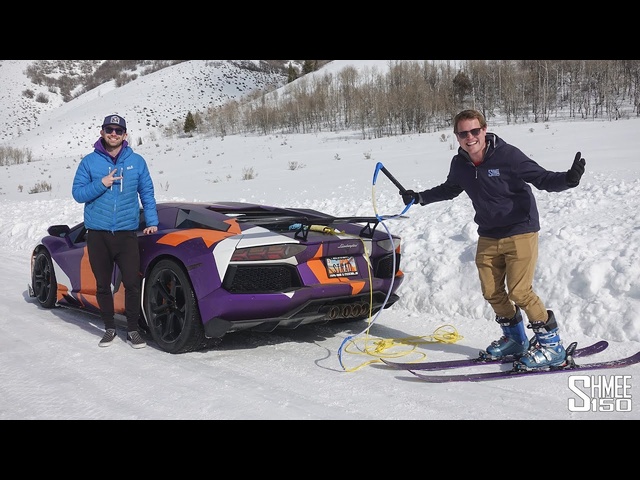 Skiing Behind TheStradman's Lamborghini Aventador!