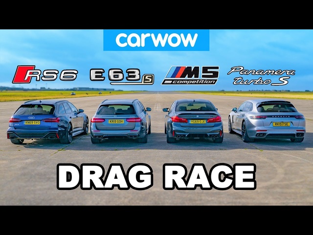 Audi RS6 v BMW M5 v AMG E63 v Porsche Panamera - DRAG RACE