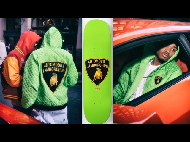 Supreme Lamborghini Collab In Full Video Supreme Hoodie Lamborghini Skateboard Video Drop Carjam TV