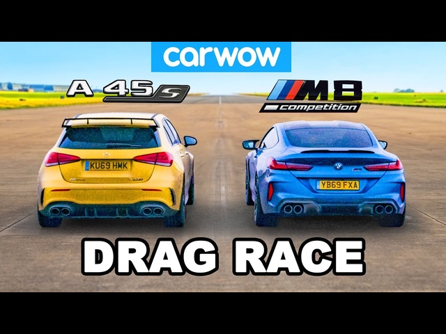 BMW M8 v AMG A45S - DRAG RACE *2WD mode vs AWD*