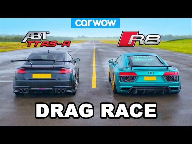 Audi R8 vs TT RS-R: Drag Race *V10 vs ABT-tuned 5cyl*