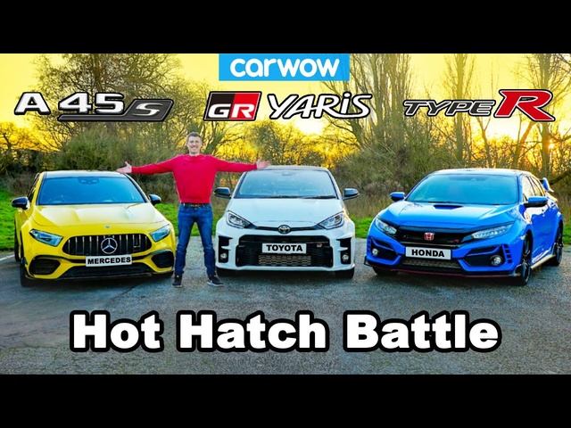 GR Yaris v AMG A45 v Civic Type-R battle: 0-60mph, lap time & brake test!