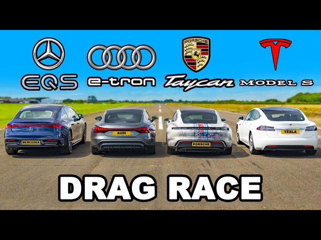 Mercedes EQS v e-tron GT v Taycan 4 v Model S: DRAG RACE