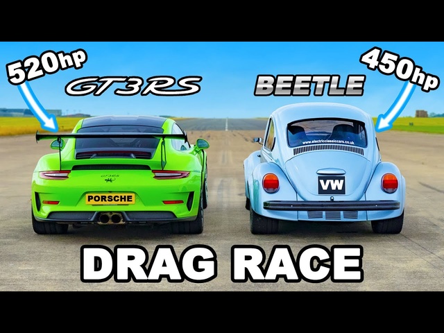 <em>Porsche</em> 911 GT3 RS v 450hp VW Beetle?! DRAG RACE