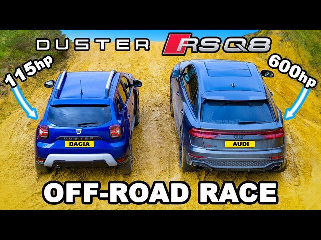 Audi RSQ8 v Dacia Duster: UP-HILL DRAG RACE & which is best OFF-ROAD!