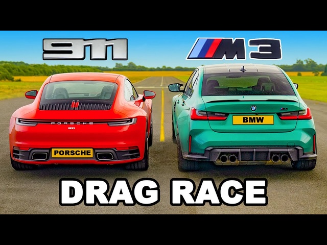 <em>BMW</em> M3 v Porsche 911: DRAG RACE