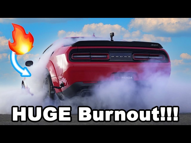 Destroying tyres with the Dodge Demon ????