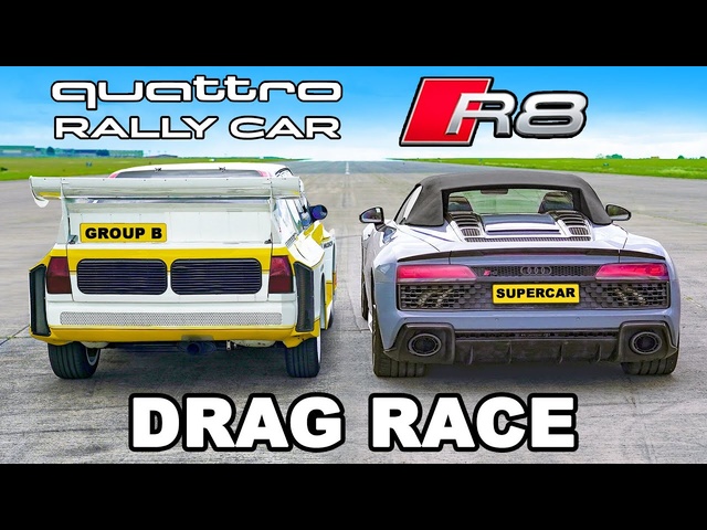 <em>Audi</em> R8 v Quattro Rally Car: DRAG RACE