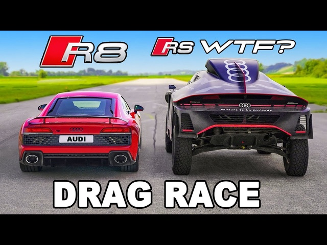 <em>Audi</em> R8 v RS Q e-tron: DRAG RACE