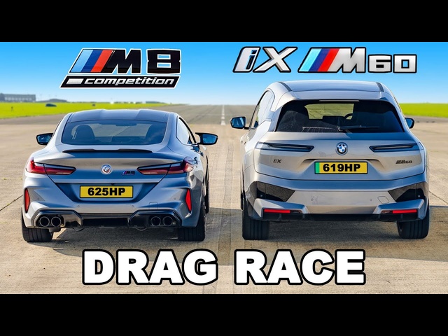 BMW M8 v BMW iX M60: DRAG RACE
