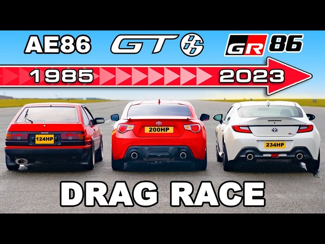 <em>Toyota</em> GR86 v GT86 v AE86: DRAG RACE