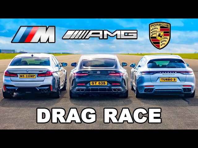 New 840hp AMG GT 63 S v BMW M5 v Panamera Turbo: DRAG RACE