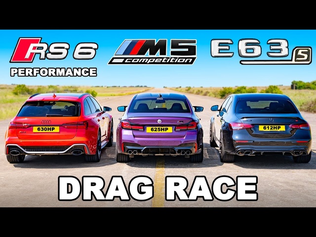 New <em>Audi</em> RS6 Perf v BMW M5 v AMG E63 S: DRAG RACE