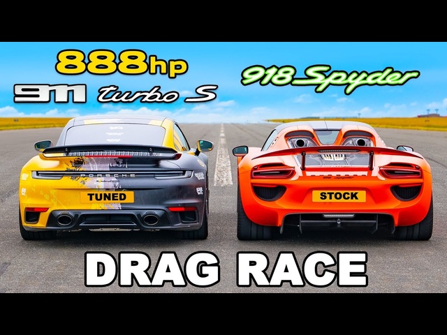 Porsche 918 Spyder v Tuned 911 Turbo S: DRAG RACE