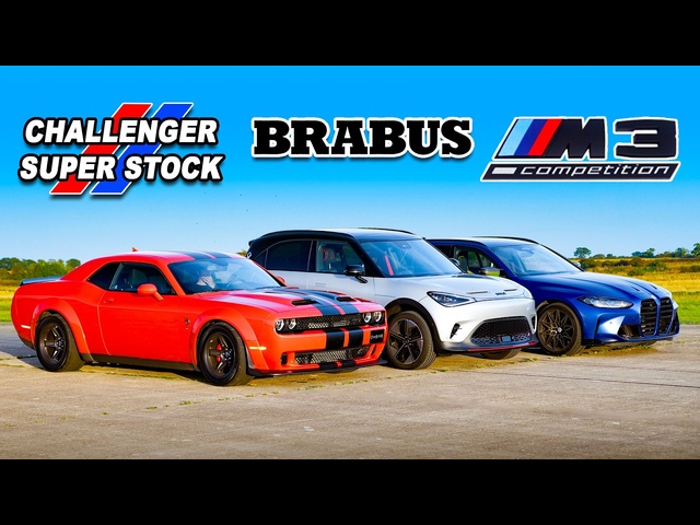 800hp Dodge Super Stock v BMW M3 v BRABUS: DRAG RACE