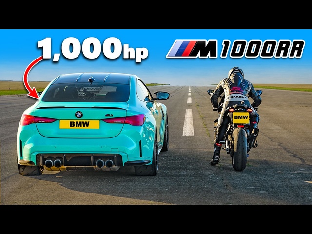 1000hp BMW M4 v M1000RR: DRAG RACE