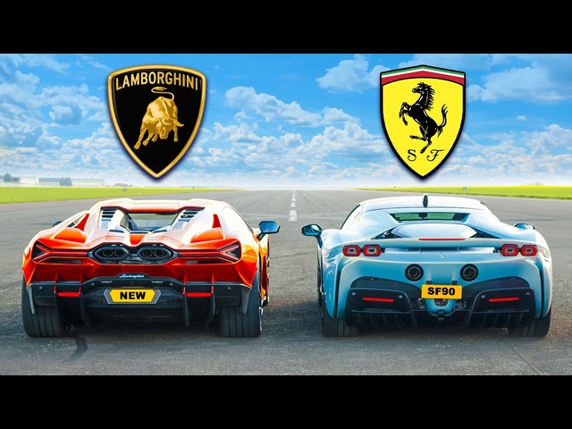 Lamborghini Revuelto v Ferrari SF90 v Porsche 918: DRAG RACE