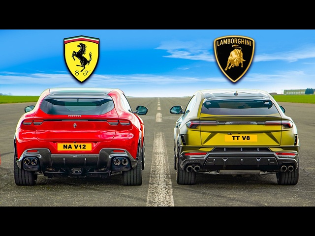 Ferrari Purosangue v Lamborghini Urus: DRAG RACE