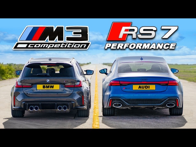 Audi RS7 Performance v BMW M3: DRAG RACE