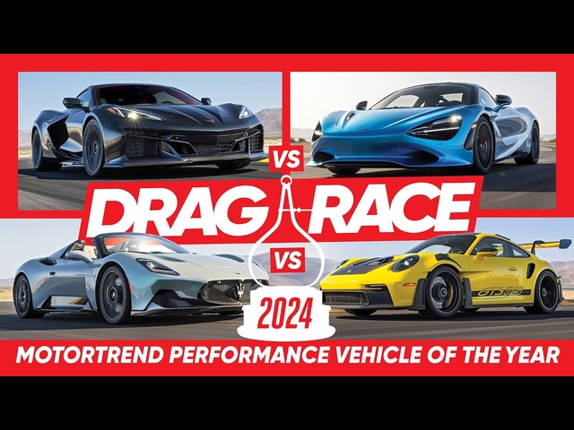 DRAG RACE! McLaren 750s, Maserati MC20, GT3 RS, Corvette E-Ray! | MotorTrend