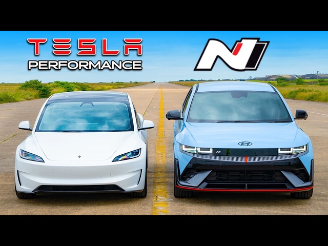 New Tesla Model 3 Performance v <em>Hyundai</em> IONIQ 5 N: DRAG RACE